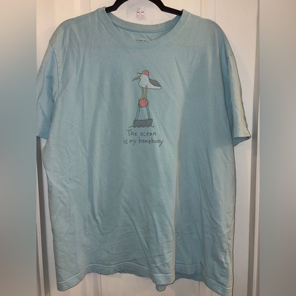 Life Is Good Tops - Life Is Good Light Blue Graphic T-Shirt